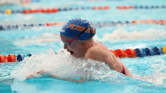 during the Gators' meet against the South Carolina Gamecocks on Friday, January 5, 2024 at the Stephen C. O?Connell Center Natatorium in Gainesville, FL / UAA Communications photo by Ashley Ray