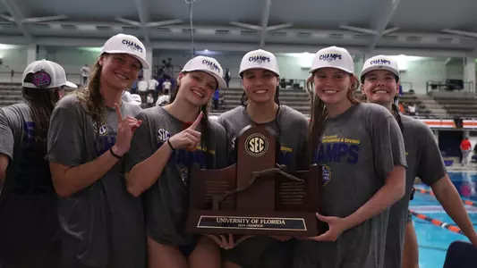 during the Gators' SEC Championships meet on Saturday, February 24, 2024 at James E. Martin Aquatic Center in Auburn, Ala. / UAA Communications photo by Bryce Mitchell