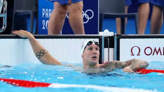 Caeleb Dressel in the 50m Freestyle Prelims in Paris La Defense Arena