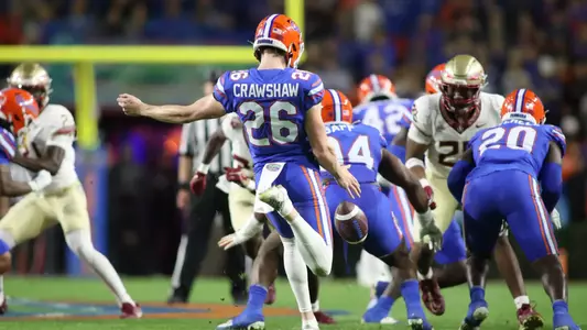 during the Gators' game against the FSU Seminoles on Saturday, November 25, 2023 at Ben Hill Griffin Stadium in Gainesville, Fla. / UAA Communications photo by Lorenzo Vasquez