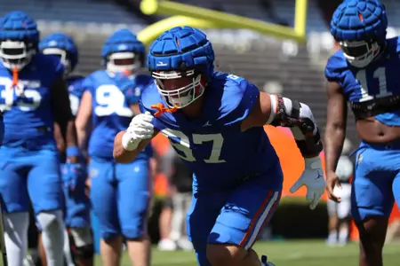 during the Gators' scrimmage on Saturday, April 6, 2024 at Ben Hill Griffin Stadium in Gainesville, FL / UAA Communications photo by Jordan Perez