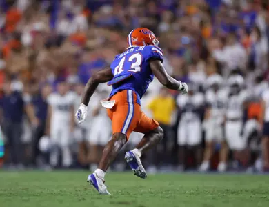 during the Gators' game against the Samford Bulldogs on Saturday, September 7, 2024 at Ben Hill Griffin Stadium in Gainesville, Fla. / UAA Communications photo by Maddie Washburn