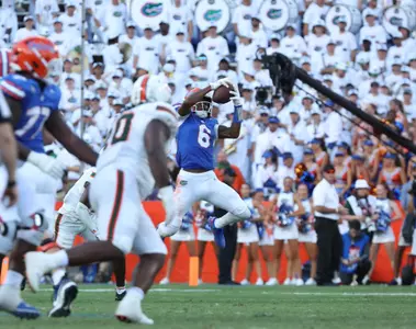 during the SEC Nation show prior to the Gators' game against the Miami Hurricanes on Saturday, August 31, 2024 at Ben Hill Griffin Stadium in Gainesville, Fla. / UAA Communications photo by Maddie Washburn