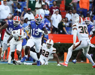 during the SEC Nation show prior to the Gators' game against the Miami Hurricanes on Saturday, August 31, 2024 at Ben Hill Griffin Stadium in Gainesville, Fla. / UAA Communications photo by Maddie Washburn