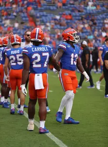 during the Gators' game against the Samford Bulldogs on Saturday, September 7, 2024 at Ben Hill Griffin Stadium in Gainesville, Fla. / UAA Communications photo by Maura Schaeffer
