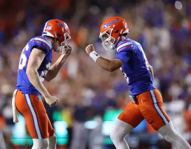 during the Gators' game against the Samford Bulldogs on Saturday, September 7, 2024 at Ben Hill Griffin Stadium in Gainesville, Fla. / UAA Communications photo by Maddie Washburn