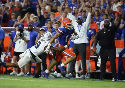 during the Gators' game against the Samford Bulldogs on Saturday, September 7, 2024 at Ben Hill Griffin Stadium in Gainesville, Fla. / UAA Communications photo by Maura Schaeffer