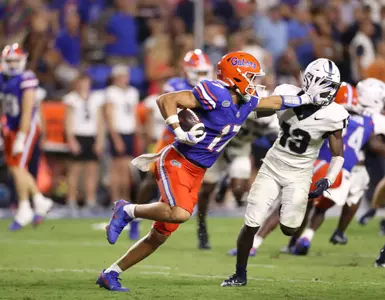 during the Gators' game against the Samford Bulldogs on Saturday, September 7, 2024 at Ben Hill Griffin Stadium in Gainesville, Fla. / UAA Communications photo by Bella Rosa
