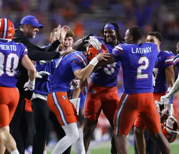 during the Gators' game against the Samford Bulldogs on Saturday, September 7, 2024 at Ben Hill Griffin Stadium in Gainesville, Fla. / UAA Communications photo by Maddie Washburn