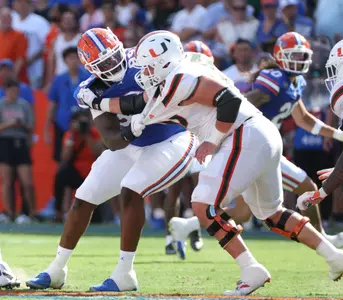 during the SEC Nation show prior to the Gators' game against the Miami Hurricanes on Saturday, August 31, 2024 at Ben Hill Griffin Stadium in Gainesville, Fla. / UAA Communications photo by Maddie Washburn