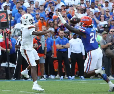 during the SEC Nation show prior to the Gators' game against the Miami Hurricanes on Saturday, August 31, 2024 at Ben Hill Griffin Stadium in Gainesville, Fla. / UAA Communications photo by Maddie Washburn