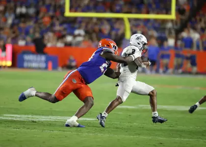 during the Gators' game against the Samford Bulldogs on Saturday, September 7, 2024 at Ben Hill Griffin Stadium in Gainesville, Fla. / UAA Communications photo by Maura Schaeffer