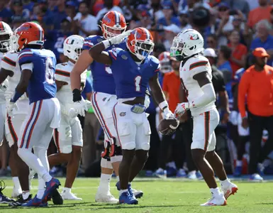 during the SEC Nation show prior to the Gators' game against the Miami Hurricanes on Saturday, August 31, 2024 at Ben Hill Griffin Stadium in Gainesville, Fla. / UAA Communications photo by Maddie Washburn