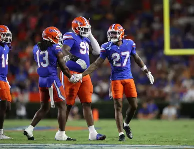 during the Gators' game against the Samford Bulldogs on Saturday, September 7, 2024 at Ben Hill Griffin Stadium in Gainesville, Fla. / UAA Communications photo by Maura Schaeffer