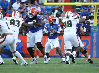 during the SEC Nation show prior to the Gators' game against the Miami Hurricanes on Saturday, August 31, 2024 at Ben Hill Griffin Stadium in Gainesville, Fla. / UAA Communications photo by Maddie Washburn