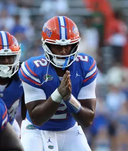 during the SEC Nation show prior to the Gators' game against the Miami Hurricanes on Saturday, August 31, 2024 at Ben Hill Griffin Stadium in Gainesville, Fla. / UAA Communications photo by Maddie Washburn