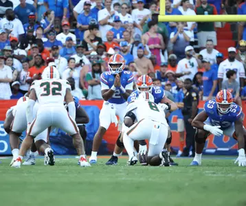 during the SEC Nation show prior to the Gators' game against the Miami Hurricanes on Saturday, August 31, 2024 at Ben Hill Griffin Stadium in Gainesville, Fla. / UAA Communications photo by Maddie Washburn