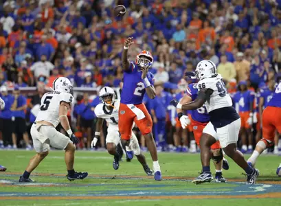 during the Gators' game against the Samford Bulldogs on Saturday, September 7, 2024 at Ben Hill Griffin Stadium in Gainesville, Fla. / UAA Communications photo by Maura Schaeffer