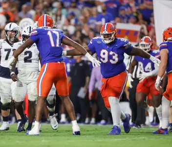 during the Gators' game against the Samford Bulldogs on Saturday, September 7, 2024 at Ben Hill Griffin Stadium in Gainesville, Fla. / UAA Communications photo by Maddie Washburn