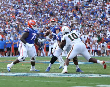 during the SEC Nation show prior to the Gators' game against the Miami Hurricanes on Saturday, August 31, 2024 at Ben Hill Griffin Stadium in Gainesville, Fla. / UAA Communications photo by Maddie Washburn