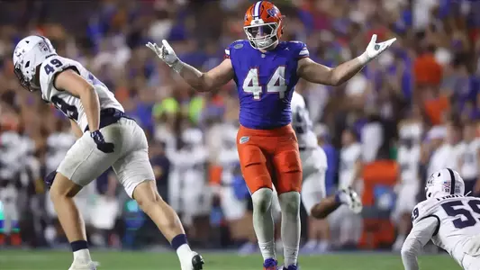 during the Gators' game against the Samford Bulldogs on Saturday, September 7, 2024 at Ben Hill Griffin Stadium in Gainesville, Fla. / UAA Communications photo by Maddie Washburn