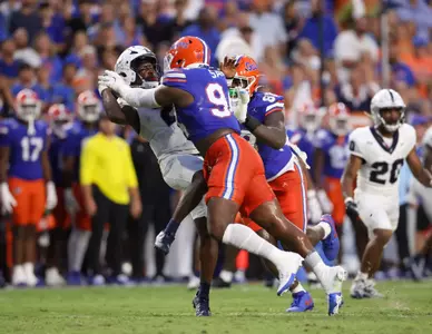 during the Gators' game against the Samford Bulldogs on Saturday, September 7, 2024 at Ben Hill Griffin Stadium in Gainesville, Fla. / UAA Communications photo by Maddie Washburn