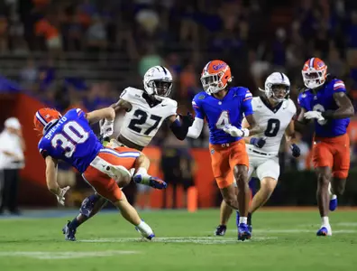 during the Gators' game against the Bulldogs on Saturday, September 7, 2024 at Ben Hill Griffin Stadium in Gainesville, Fla. / UAA Communications photo by Nicole Scharff