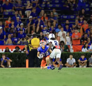 during the Gators' game against the Bulldogs on Saturday, September 7, 2024 at Ben Hill Griffin Stadium in Gainesville, Fla. / UAA Communications photo by Nicole Scharff