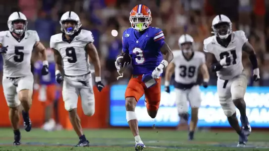 during the Gators' game against the Samford Bulldogs on Saturday, September 7, 2024 at Ben Hill Griffin Stadium in Gainesville, Fla. / UAA Communications photo by Maddie Washburn