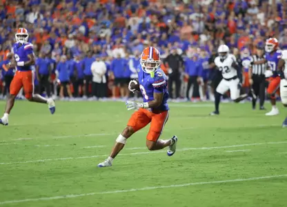 during the Gators' game against the Samford Bulldogs on Saturday, September 7, 2024 at Ben Hill Griffin Stadium in Gainesville, Fla. / UAA Communications photo by Maura Schaeffer