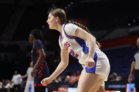 during the Gators' game against the St John’s Red Storm on Thursday, March 21, 2024 at Exactech Arena at the Stephen C. O'Connell Center in Gainesville, FL / UAA Communications photo by Mallory Peak