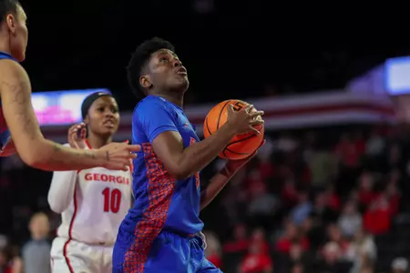 during the Gators' game against the Georgia Bulldogs on Sunday, February 25, 2024 at Stegeman Coliseum in Athens, GA / UAA Communications photo by Mallory Peak