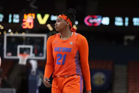 during the Gators' game against the Vanderbilt Commodores on Thursday, March 7, 2024 at Bon Secours Wellness Arena in Greenville, SC / UAA Communications photo by Mallory Peak