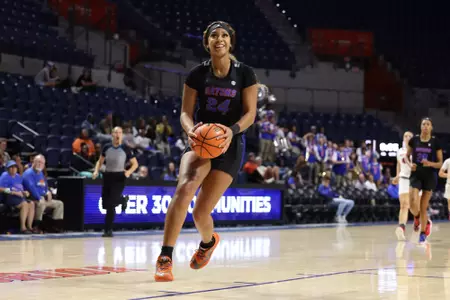Ra Shaya Kyle during the Gators' game against the Florida Southern Moccasins on Wednesday, November 1, 2023 at Exactech Arena at the Stephen C. O'Connell Center in Gainesville, FL / UAA Communications photo by Molly Kaiser
