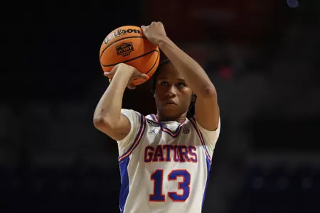 during the Gators' game against the St John’s Red Storm on Thursday, March 21, 2024 at Exactech Arena at the Stephen C. O'Connell Center in Gainesville, FL / UAA Communications photo by Mallory Peak