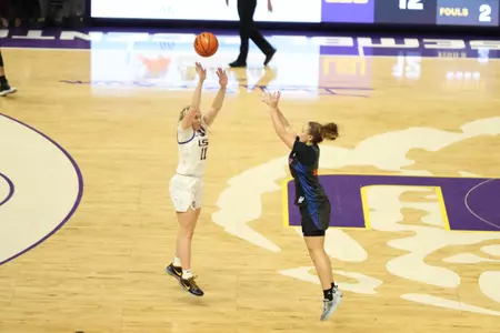 during the Gators' game against the Louisiana State Tigers on Sunday, February 4, 2024 at Pete Maravich Assembly Center in Baton Rouge, LA / UAA Communications photo by Mallory Peak