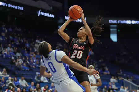 during the Gators' game against the Kentucky Wildcats on Sunday, February 18, 2024 at Rupp Arena at Memorial Coliseum in Lexington, KY / UAA Communications photo by Mallory Peak