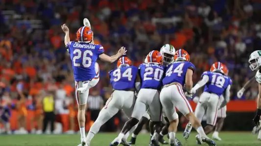 during the Gators' game against the Charlotte 49ers on Saturday, September 23, 2023 at Ben Hill Griffin Stadium in Gainesville, Fla. / UAA Communications photo by John Paternoster
