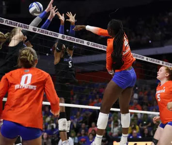 during the Gators' match against the Wildcats on Sunday, September 29, 2024 at Exactech Arena at the Stephen C. O'Connell Center in Gainesville, Fla. / UAA Communications photo by Bella Rosa