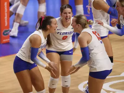 during the Gators' match against the Ohio State Buckeyes on Sunday, September 8, 2024 at Exactech Arena at the Stephen C. O'Connell Center in Gainesville, Fla. / UAA Communications photo by Katie Park