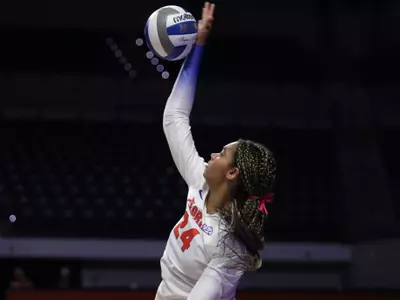 during the Gators' match against the North Texas Owls on Friday, September 20, 2024 at Exactech Arena at the Stephen C. O'Connell Center in Gainesville, Fla. / UAA Communications photo by Bryce Mitchell