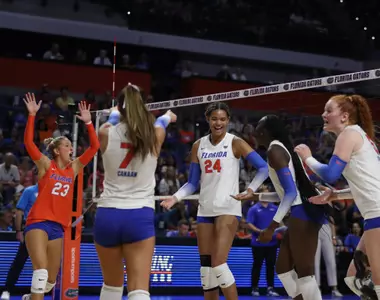 during the Gators' match against the Buffalo Bulls on Sunday, September 22, 2024 at Exactech Arena at the Stephen C. O'Connell Center in Gainesville, Fla. / UAA Communications photo by Denise Do