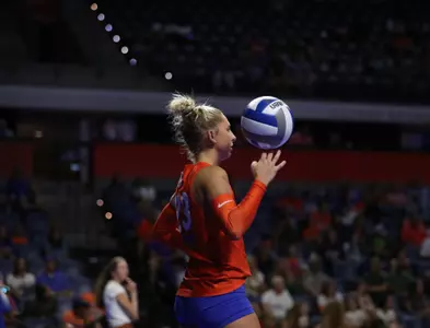 during the Gators' match against the Bulls on Friday, September 6, 2024 at Exactech Arena at the Stephen C. O'Connell Center in Gainesville, Fla. / UAA Communications photo by Bella Rosa