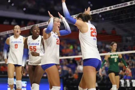 during the Gators' match against the USF Bulls on Friday, September 6, 2024 at Exactech Arena at the Stephen C. O'Connell Center in Gainesville, Fla. / UAA Communications photo by Jordan Perez