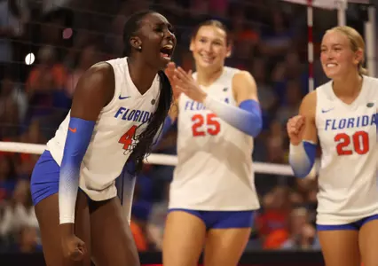during the Gators' match against the XX on Sunday, September 8, 2024 at Exactech Arena at the Stephen C. O'Connell Center in Gainesville, Fla. / UAA Communications photo by Victoria Riccobono