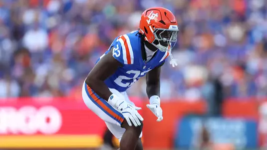 during the Gators' game against the Bulldogs on Saturday, October 18, 2025 at Ben Hill Griffin Stadium in Gainesville, Fla. / UAA Communications photo by Nicole Scharff