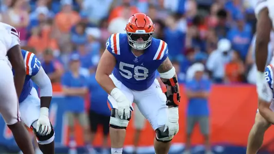 during the Gators' game against the Bulldogs on Saturday, October 18, 2025 at Ben Hill Griffin Stadium in Gainesville, Fla. / UAA Communications photo by Nicole Scharff