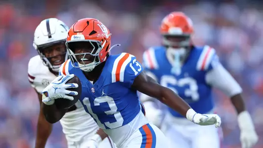 during the Gators' game against the Bulldogs on Saturday, October 18, 2025 at Ben Hill Griffin Stadium in Gainesville, Fla. / UAA Communications photo by Nicole Scharff