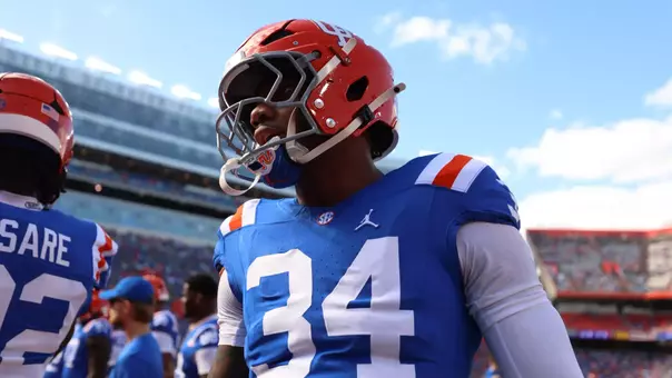 during the Gators' game against the Bulldogs on Saturday, October 18, 2025 at Ben Hill Griffin Stadium in Gainesville, Fla. / UAA Communications photo by Jordan Perez
