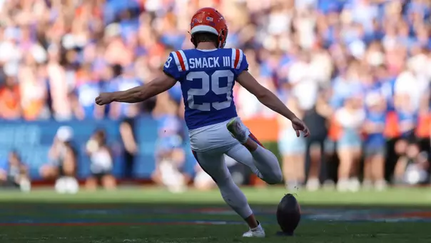 during the Gators' game against the Bulldogs on Saturday, October 18, 2025 at Ben Hill Griffin Stadium in Gainesville, Fla. / UAA Communications photo by Nicole Scharff